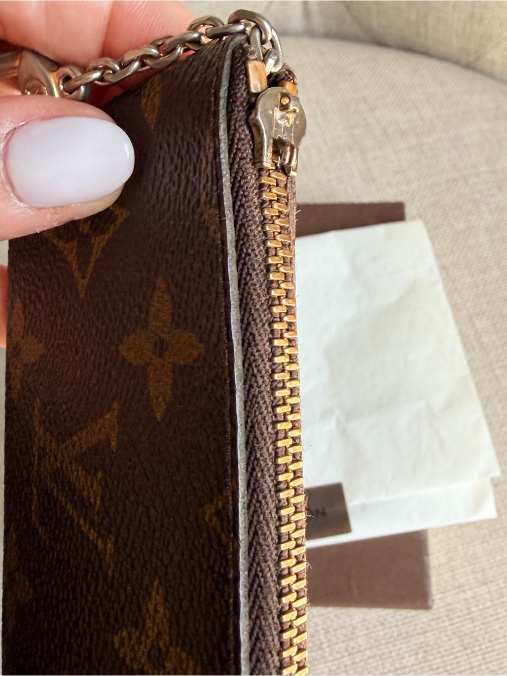 Louis Vuitton VINTAGE Monogram Coin Pouch Key Cles Wallet Vintage 882 ET 1988 - Picture 8 of 12